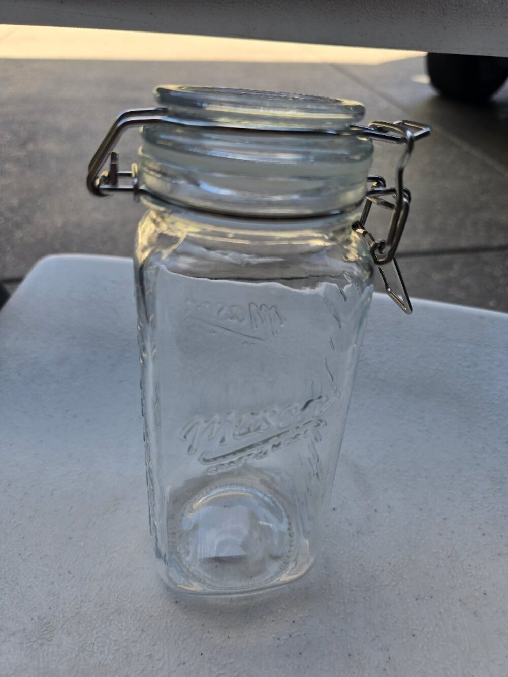 Mason Craft & More 22oz Glass Storage Jar - Round Top Square Base Canister